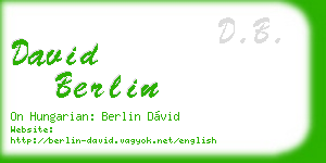 david berlin business card